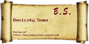 Beniczky Soma névjegykártya