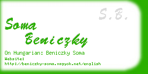 soma beniczky business card